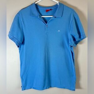 J Lindeberg Stockholm Womens Light Blue Golf Polo Shirt Short Sleeve Embroidered